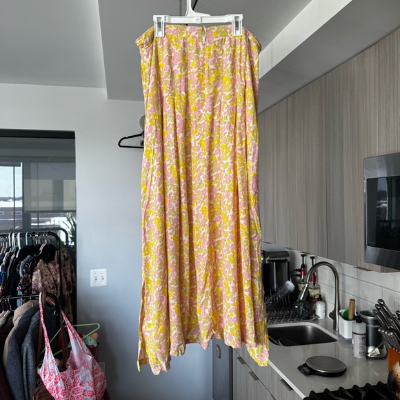 Anthropologie x Faithfull The Brand Aya Pleated Midi Skirt Cuesta 10 - Picture 7 of 16